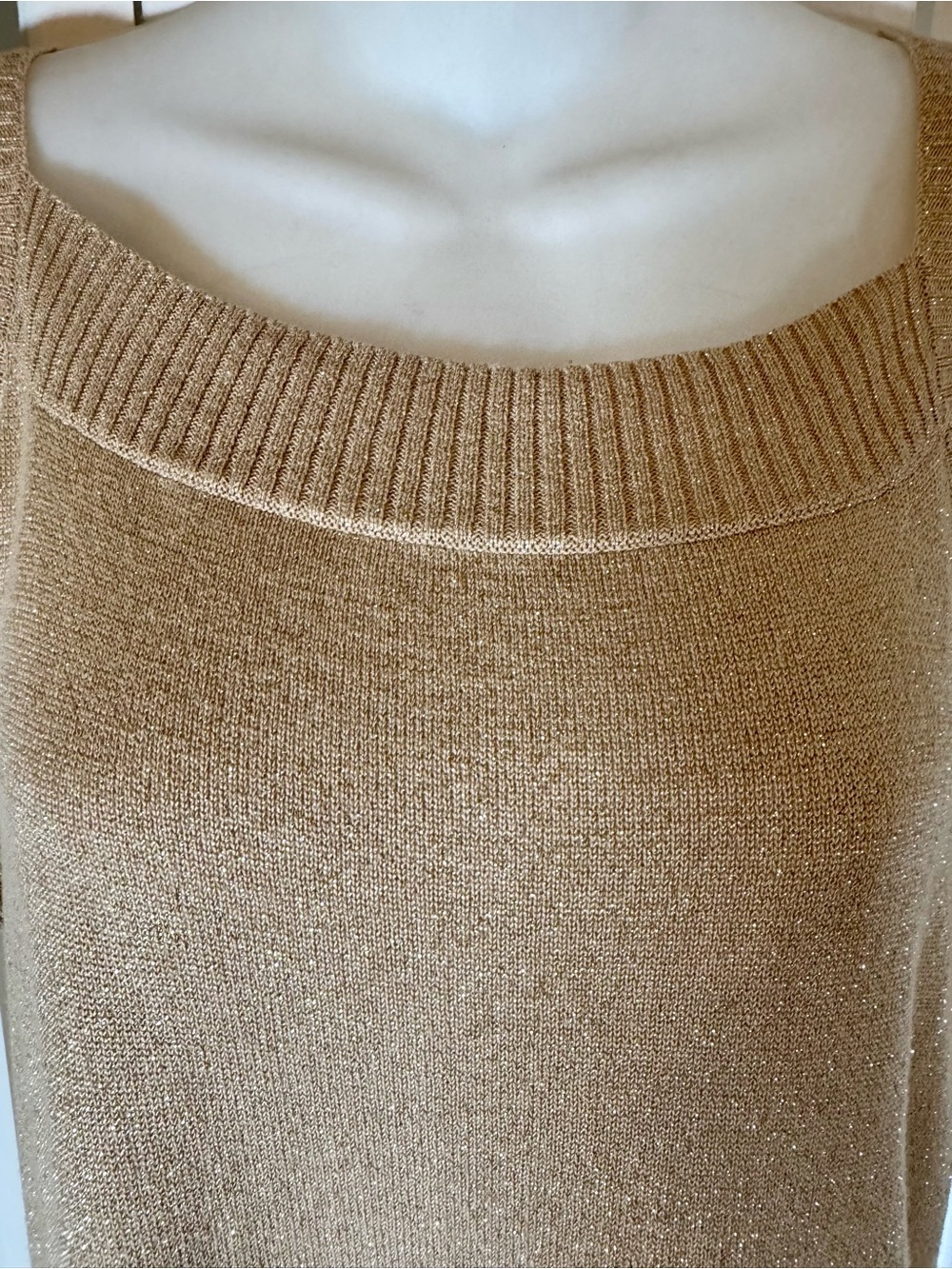Bob Mackie Sparkling Gold Knit Scoop Neck Tank - Picture 3 of 5